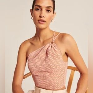 Abercrombie NWT Asymmetrical One-Shoulder Top - terracotta pattern